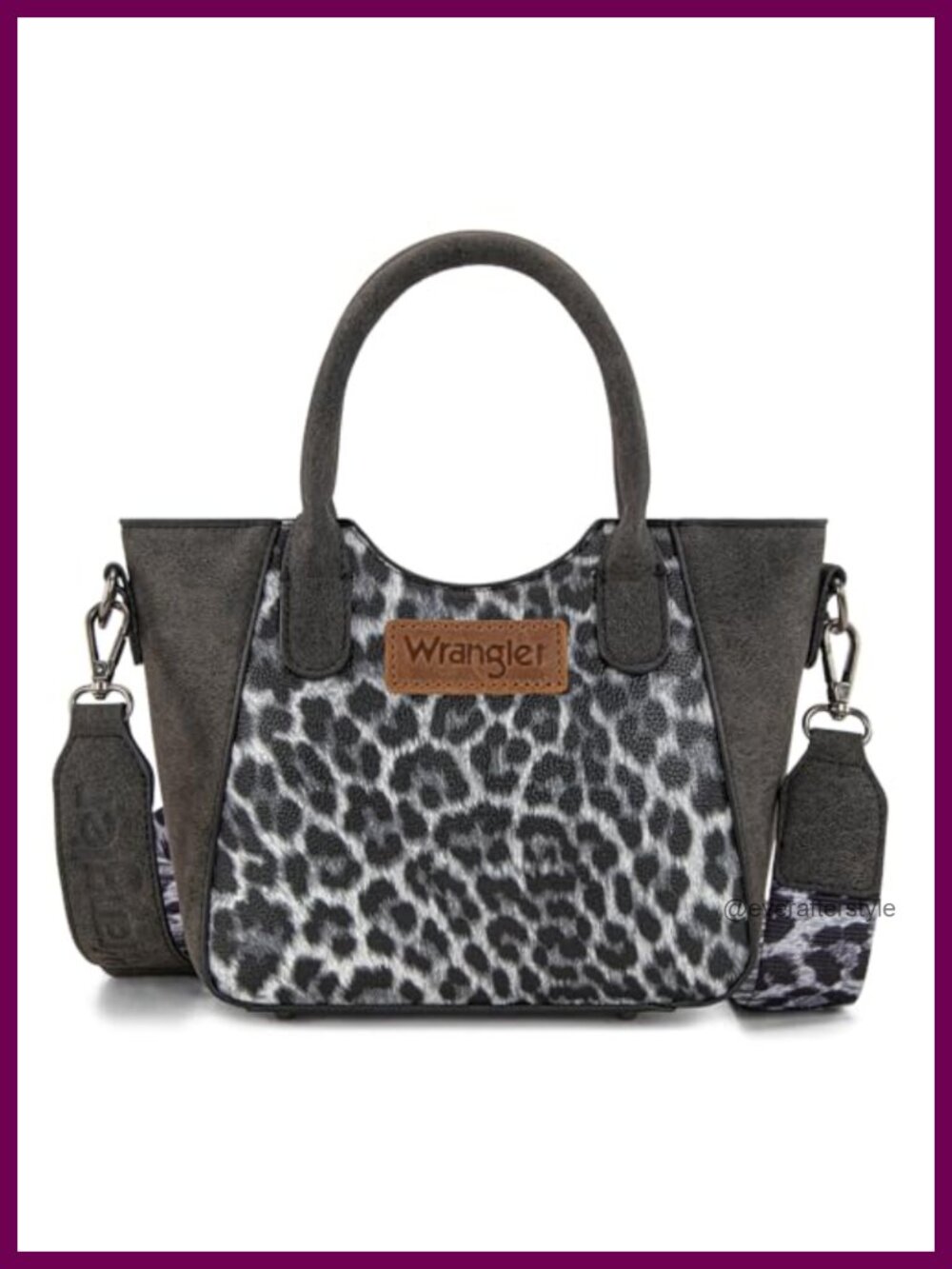 Leopard Print Satchel Crossbody Bag Top Handle Purse Mini Size